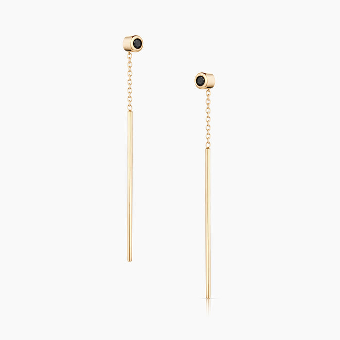 Marlo Black Threader Earrings