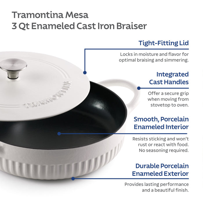 Mesa 3.5 Quart Enameled Cast Iron Braiser