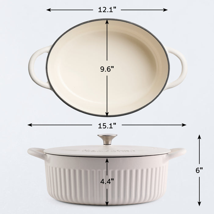 Mesa 5.5 Quart Enameled Cast Iron Oval Dutch Oven
