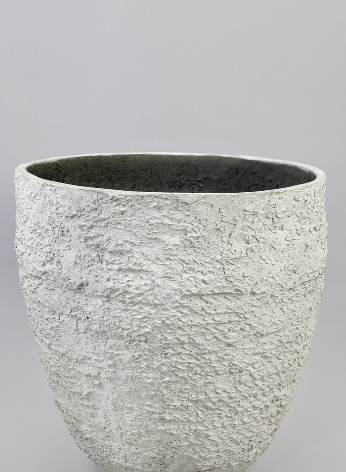 14.75in Tall Mesquite Chalk Stone Planter, Medium Decor Jamali Garden