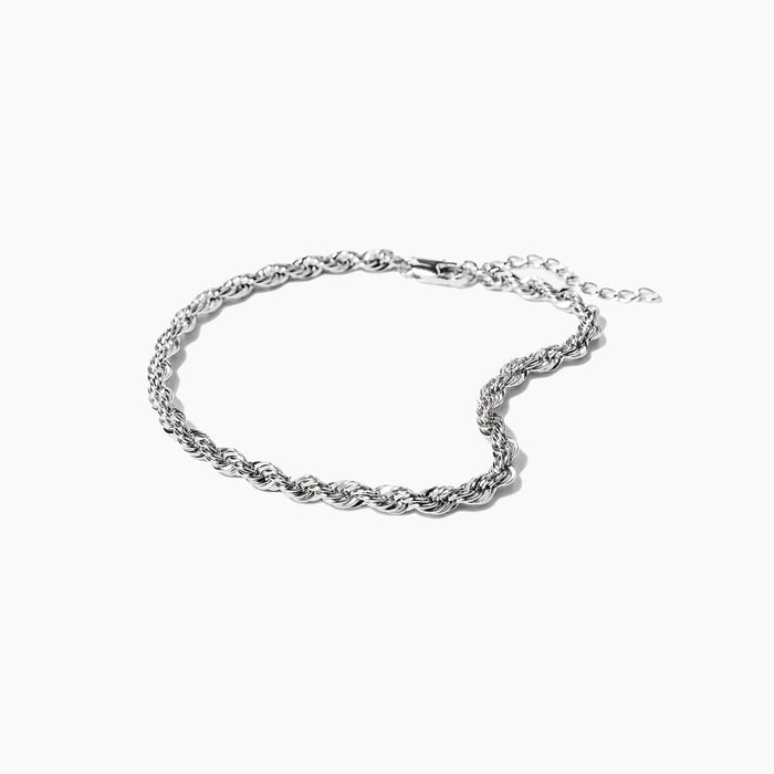 Mini Bowie Silver Rope Anklet