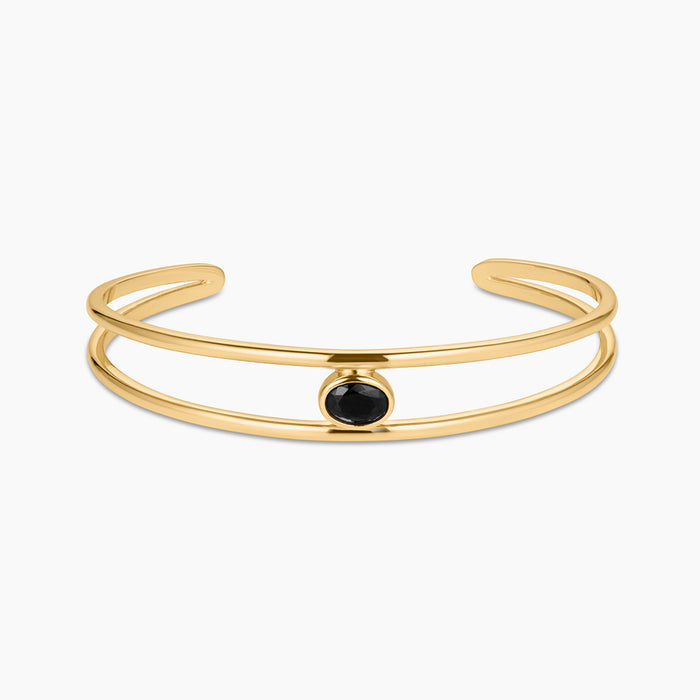 Monroe Black Stone Cuff Bracelet