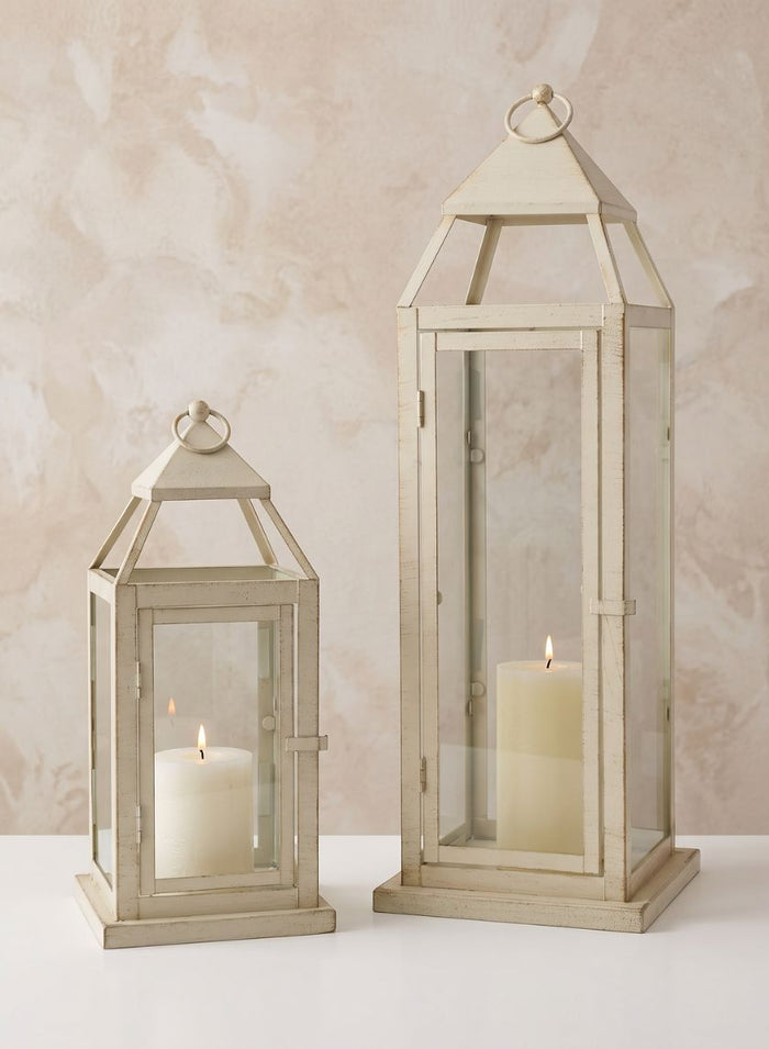Montmartre Aged White Lantern Decor Jamali Garden