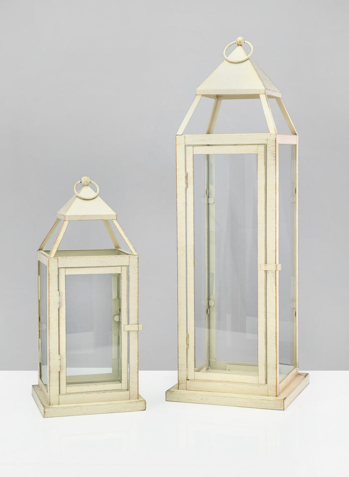 Montmartre Aged White Lantern Decor Jamali Garden