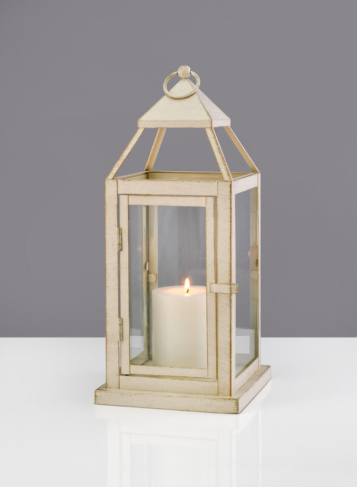 Montmartre Aged White Lantern Decor Jamali Garden
