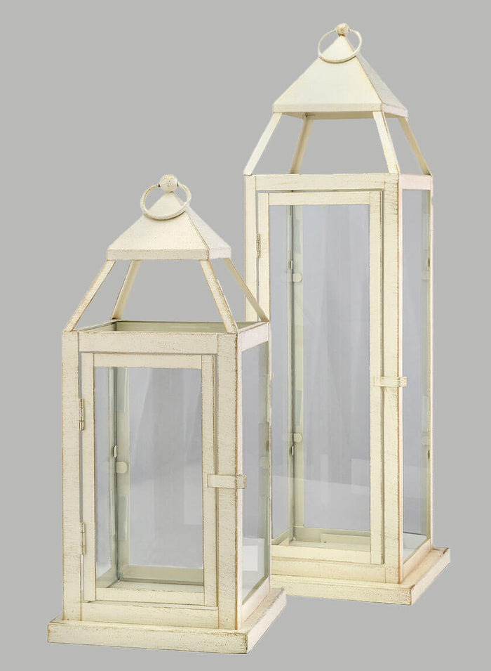 Montmartre Aged White Lantern Decor Jamali Garden