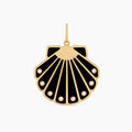 Moonshell Black Enamel Charm