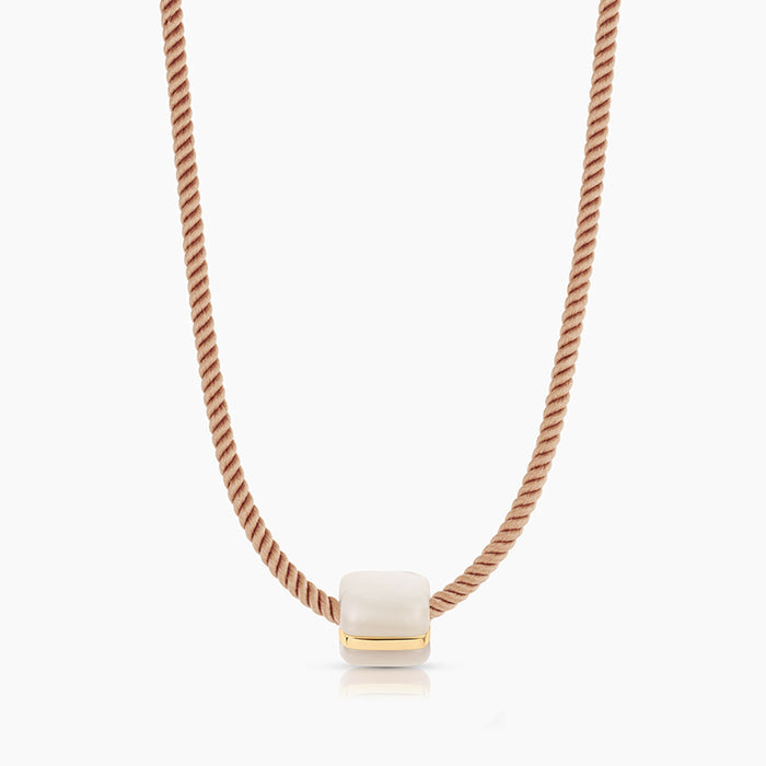 Celine Mother Of Pearl Silk Cord Necklace
