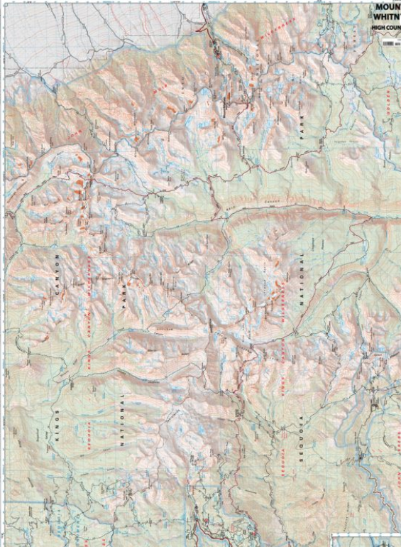 Mt Whitney High Country Map