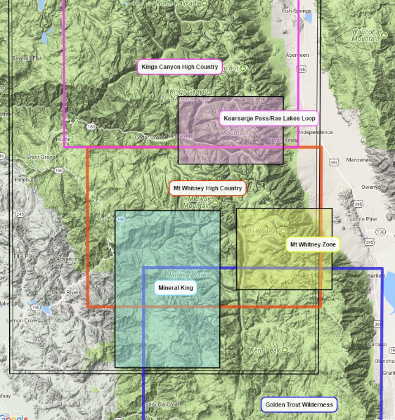 Mt Whitney Zone Map