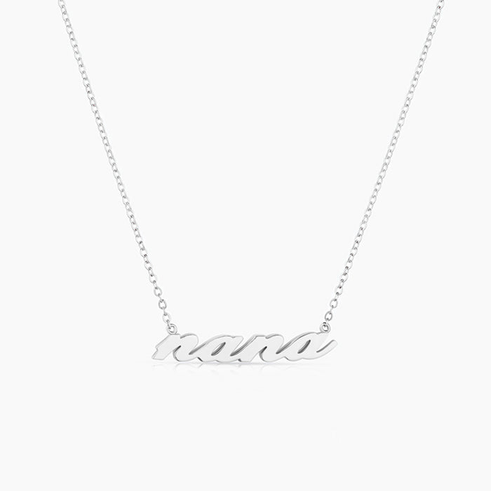 Nana Silver Script Necklace