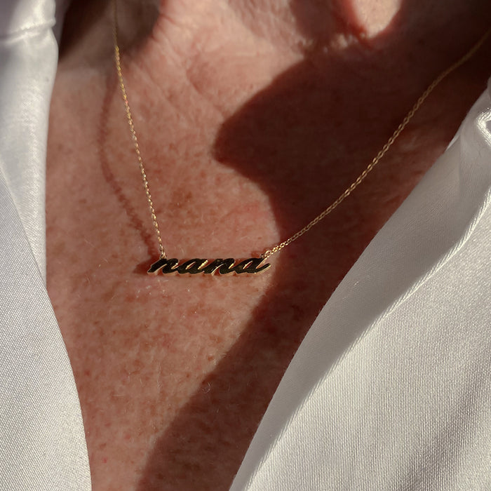 Nana Silver Script Necklace