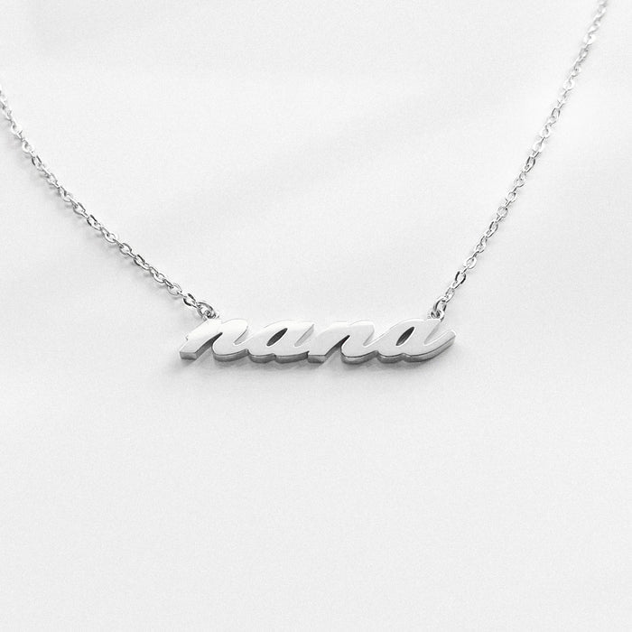 Nana Silver Script Necklace
