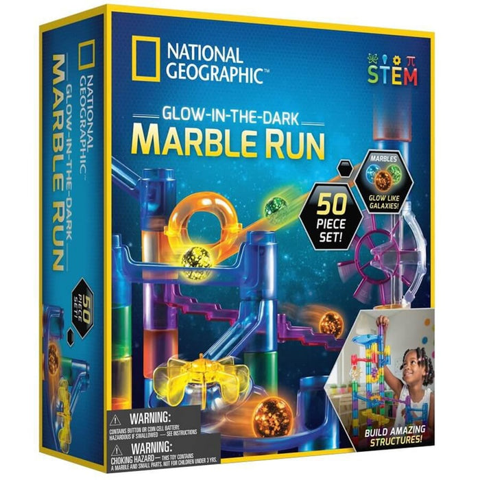 National Geographic Glow-In-the-Dark Marble Run - 50pc