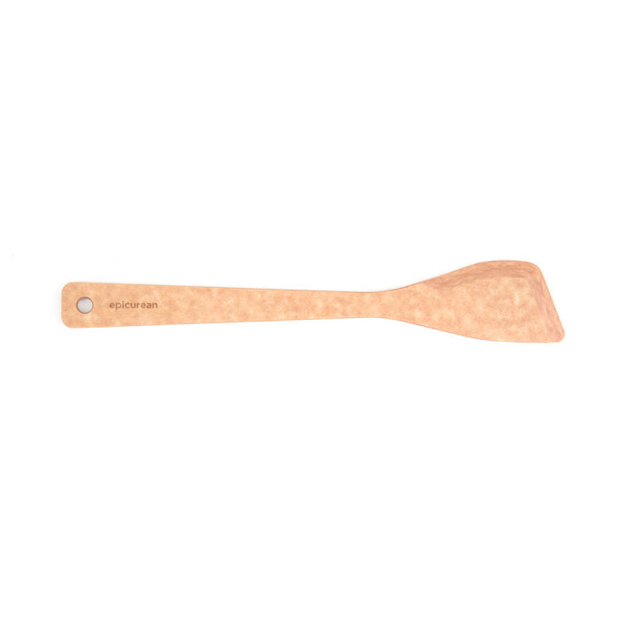 Top view of Natural Sauté Spoon Spatula showcasing 3/8-inch Richlite material and extended handle on white background