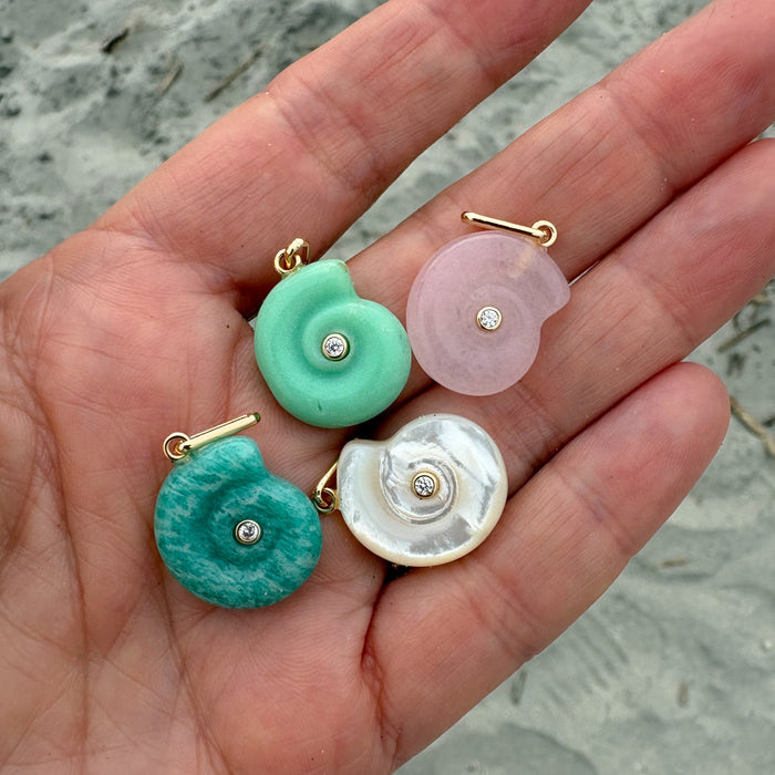 Nautilus Chrysoprase Spiral Shell