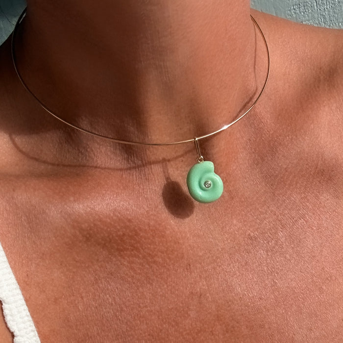 Nautilus Chrysoprase Spiral Shell