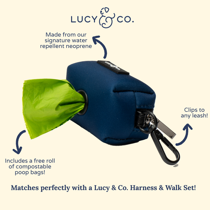 Navy Poop Bag Holder