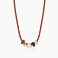 Noir Bead Leather Cord Necklace