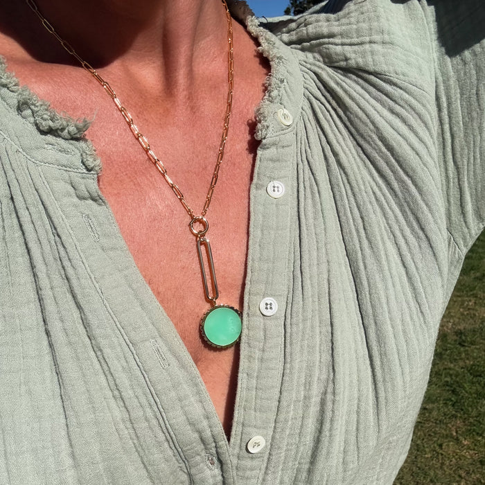 Odeon Chrysoprase Drop