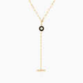 Olivet Black Enamel Lariat Necklace