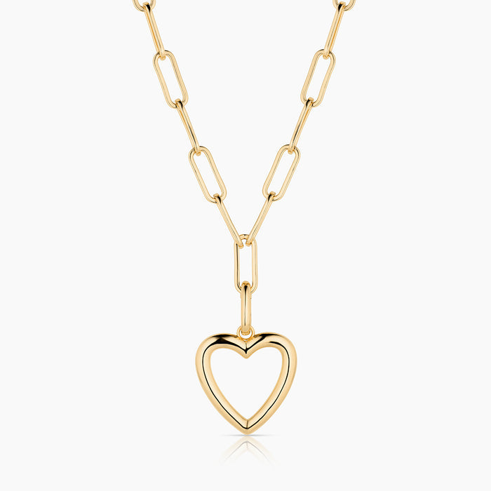 Open Heart Clip Necklace