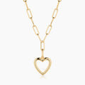 Open Heart Clip Necklace