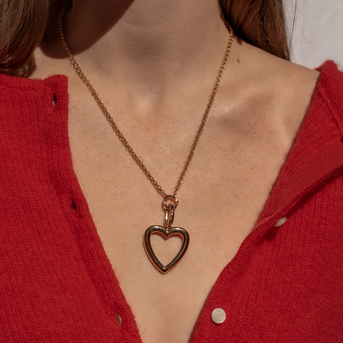 Open Heart Rolo Necklace