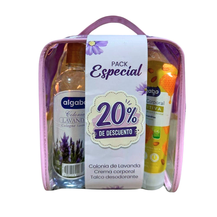Pack Especial Algabo Colonia+Crema Hidratante+Talco