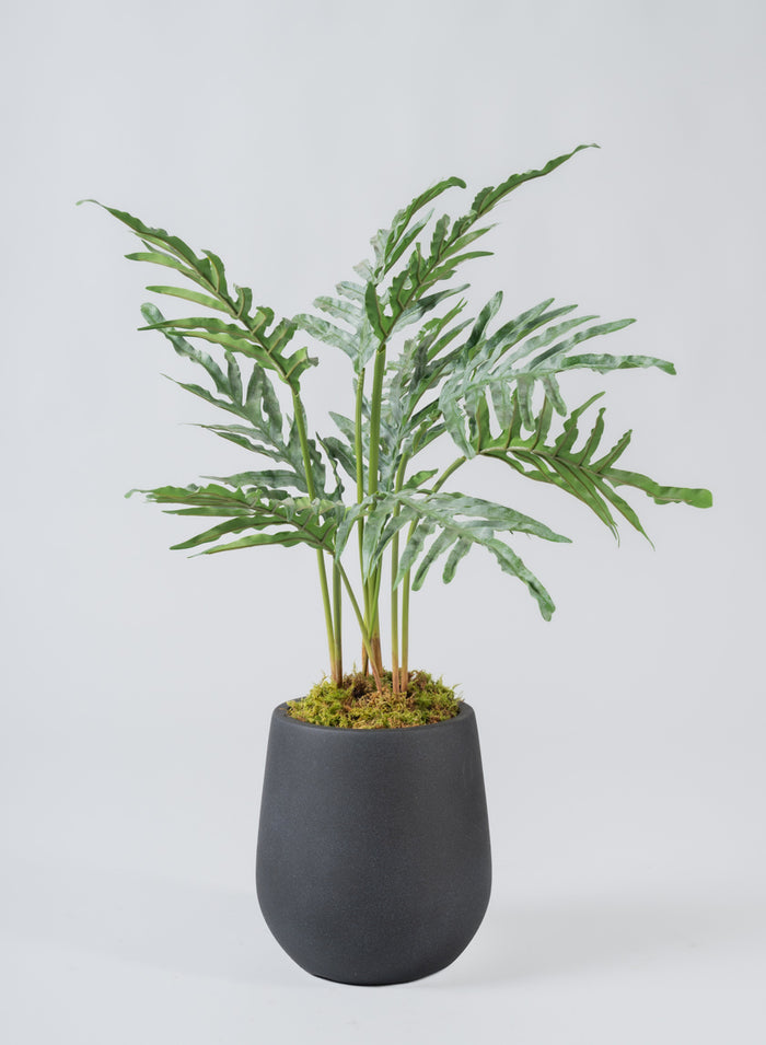 Palermo Black Real Look PVC Light Weight Bell Planter Decor Jamali Garden