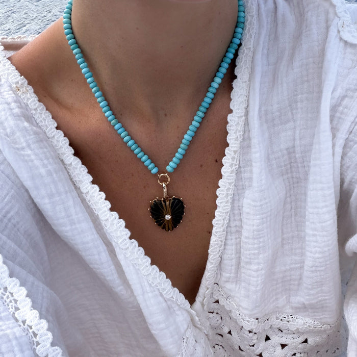 Paloma Turquoise Bead Charm Necklace