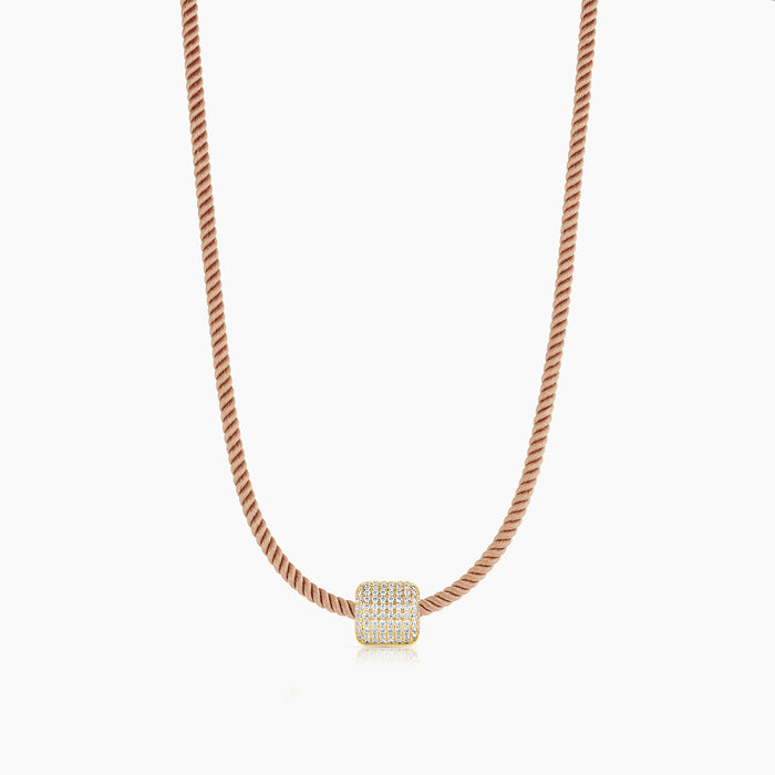 Celine Pavé Silk Cord Necklace
