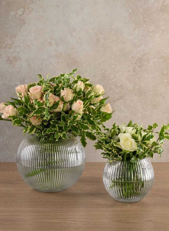 Pleated Glass Fishbowl Vase Decor Jamali Garden