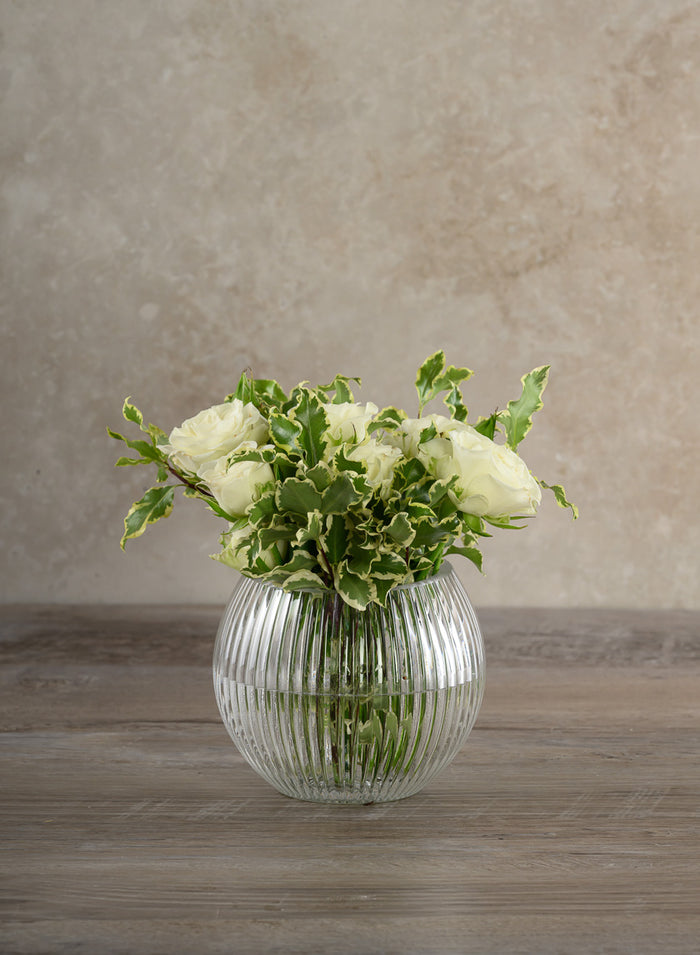 Pleated Glass Fishbowl Vase Decor Jamali Garden