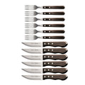 Porterhouse 12 Piece Polywood Steak Knife and Fork Set - Brown