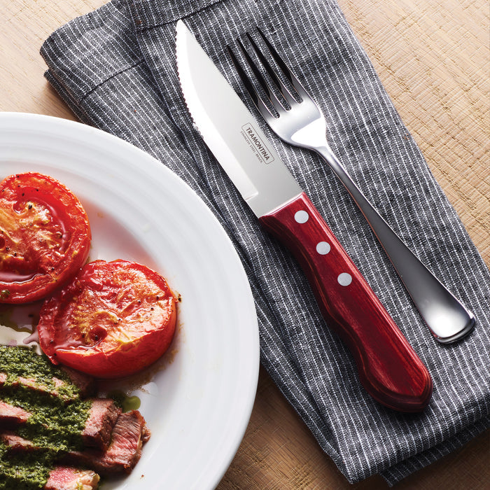 Porterhouse 5 Piece Steak Knife Set - Pointed - w/Hardwood Counter Block