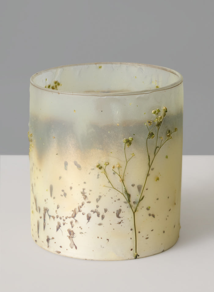 Prairie Meadow Glass Cylinders Decor Jamali Garden Cream 5in Tall EACH