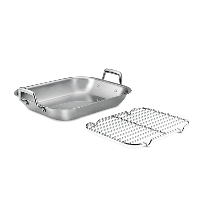 Prima 16.75 in Stainless Steel Flared Edge Roasting Pan - Includes Basting Rack