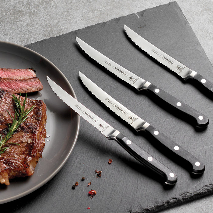 Professional 4 Piece Forged 5 Inch Serrated Steak Knife Set