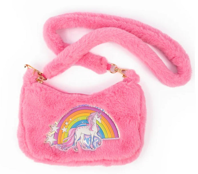 Rainbow Cuddle Crossbody Purse, Pink