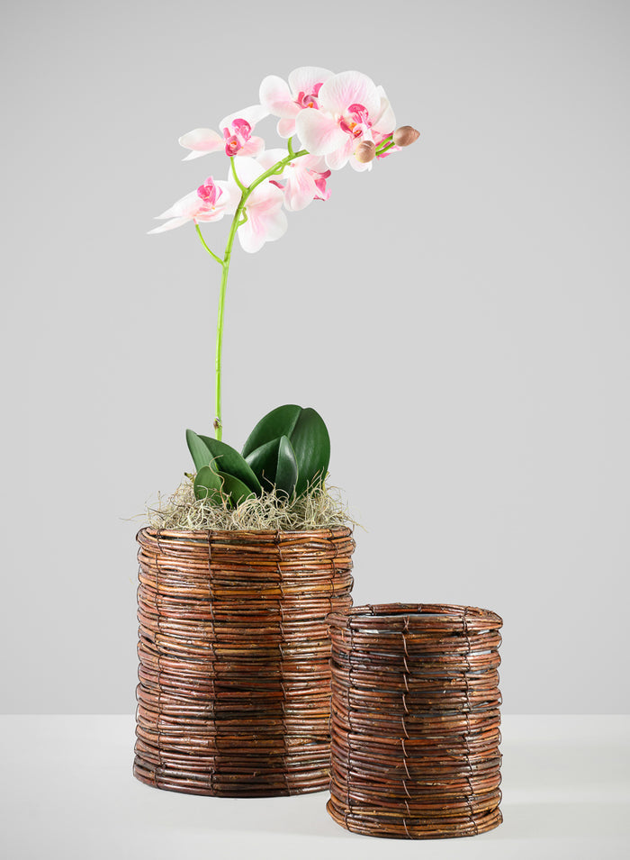 5in x 6in Sekong Basket Vase Decor Jamali Garden