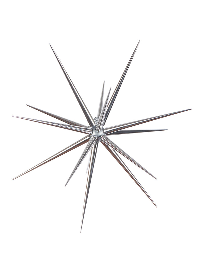 Shiny Silver Starburst Ornament Decor Jamali Garden