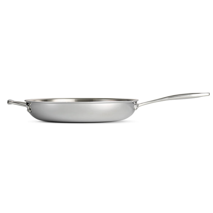 Signature 12 Inch Tri-Ply Clad Stainless Steel Fry Pan with Helper Handle