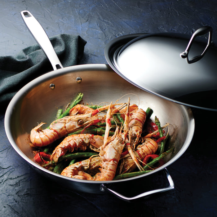 Signature 12.5 Inch Tri-Ply Clad Stainless Steel Wok