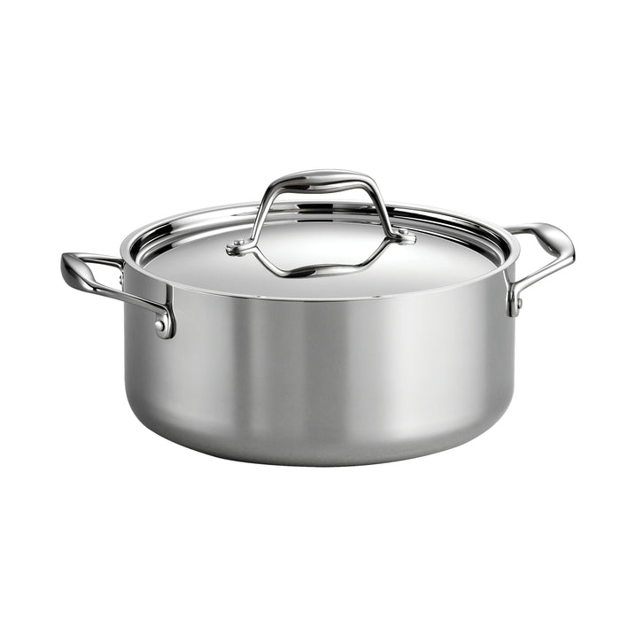Signature 5 Quart Tri-Ply Clad Stainless Steel Covered Dutch Oven