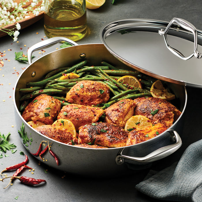 Signature 6 Quart Tri-Ply Clad Stainless Steel Covered Braiser
