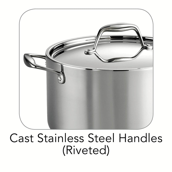 Signature 6 Quart Tri-Ply Clad Stainless Steel Covered Sauce Pot