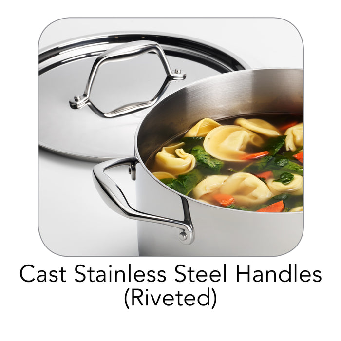 Signature 6 Quart Tri-Ply Clad Stainless Steel Covered Sauce Pot