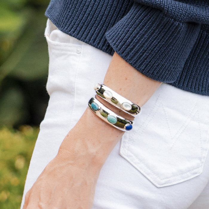 Simone Blue Mixed Cuff Bracelet