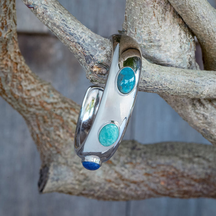 Simone Blue Mixed Cuff Bracelet